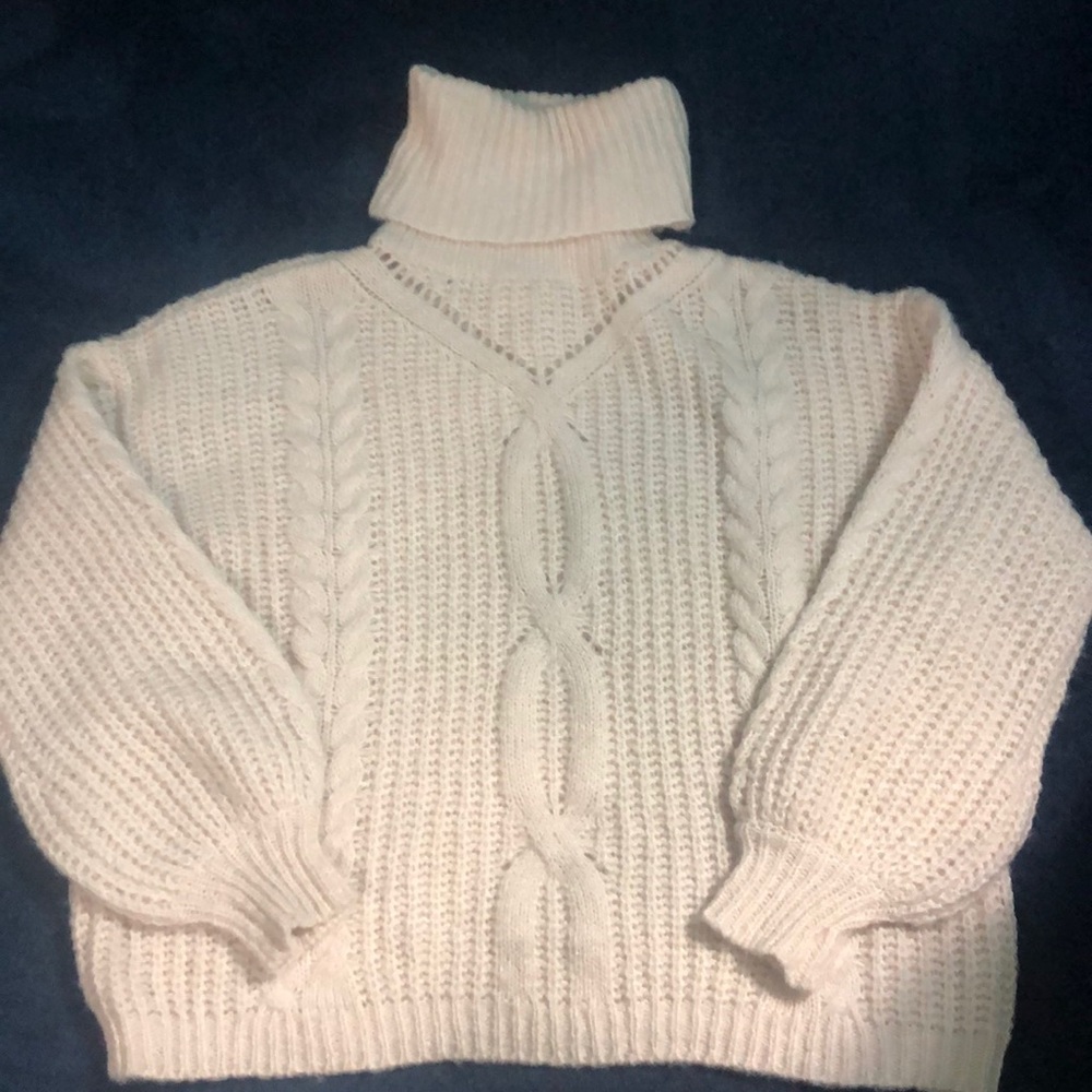 Dry Goods Cream Oversized Turtleneck Sweater